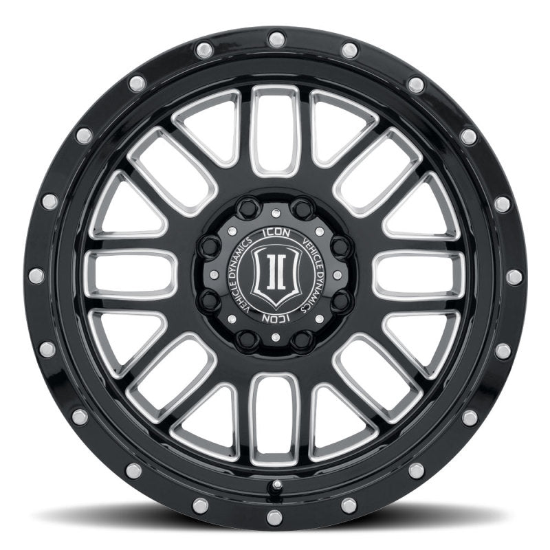 ICON Alpha 20x9 8x170 0mm Offset 5in BS Gloss Black Milled Spokes Wheel - eliteracefab.com