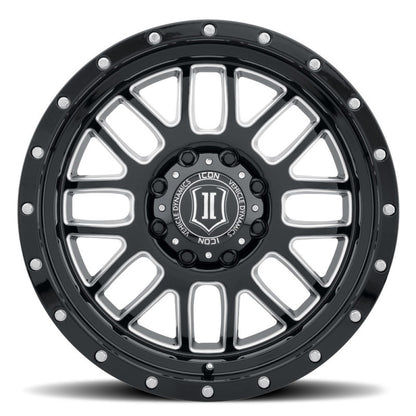 ICON Alpha 20x9 8x170 0mm Offset 5in BS Gloss Black Milled Spokes Wheel - eliteracefab.com