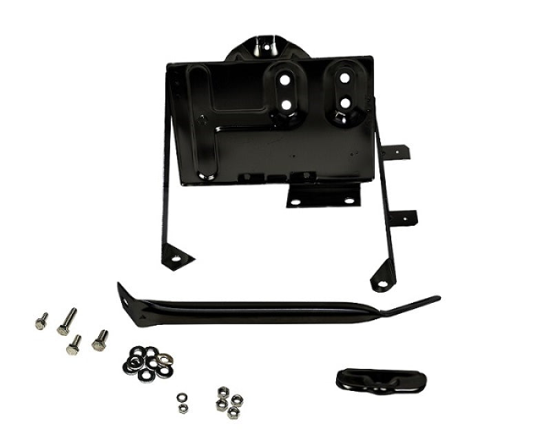 Kentrol 76-86 Jeep CJ Battery Tray with support arm - Powdercoat Black - eliteracefab.com