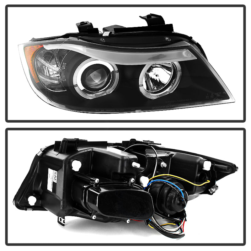 Spyder BMW E90 3-Series 06-08 Projector LED Halo Amber Reflctr Rplc Bulb Blk PRO-YD-BMWE9005-AM-BK - eliteracefab.com