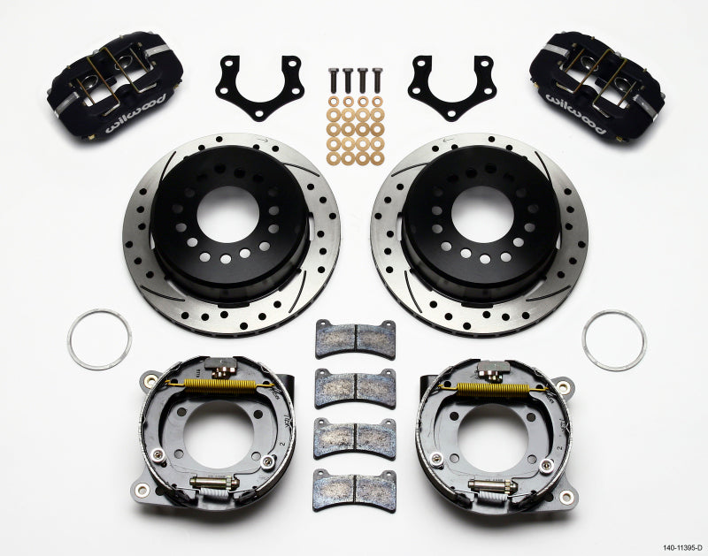 Wilwood Dynapro Low-Profile 11.00in P-Brake Kit Drilled Mopar/Dana 2.36in Off w/Snap Ring Brng Wilwood
