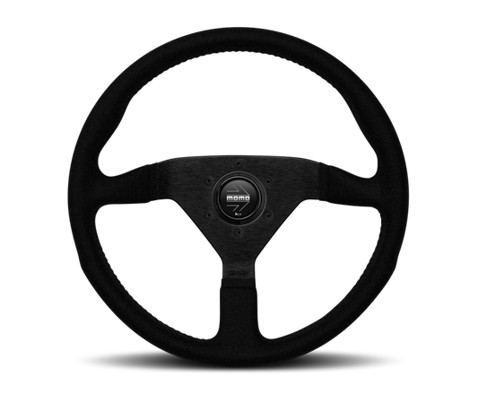 Momo Montecarlo Alcantara Steering Wheel 320 mm - Black/Black Stitch/Black Spokes - eliteracefab.com