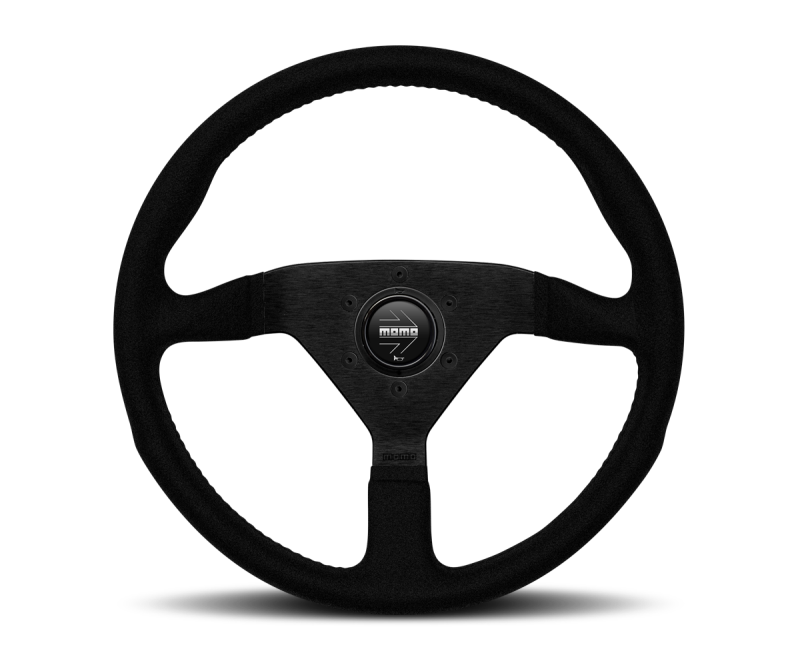 Momo Montecarlo Alcantara Steering Wheel 320 mm - Black/Black Stitch/Black Spokes - eliteracefab.com