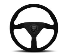 Load image into Gallery viewer, Momo Montecarlo Alcantara Steering Wheel 320 mm - Black/Black Stitch/Black Spokes - eliteracefab.com