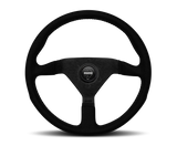 Momo Montecarlo MCL32AL1B Alcantara Steering Wheel 320 mm - Black/Black Stitch/Black Spokes