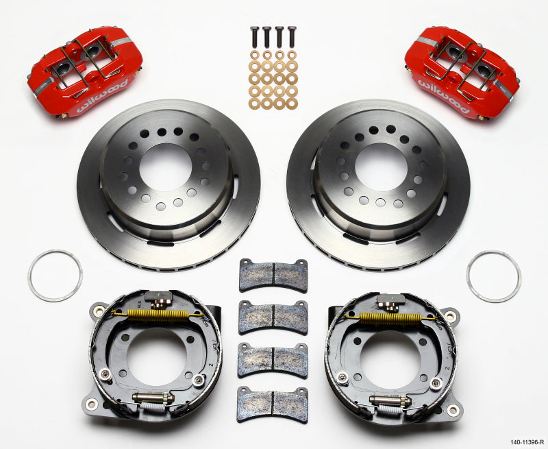 Wilwood Dynapro Low-Profile 11.00in P-Brake Kit - Red Ford 8.8 w/2.50in Offset-5 Lug Wilwood