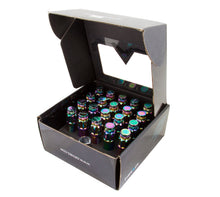 Load image into Gallery viewer, NRG 20-piece 700 Series M12 x 1.25 Steel Lug Nut and dust cap cover Set Neochrome plus lock socket - eliteracefab.com