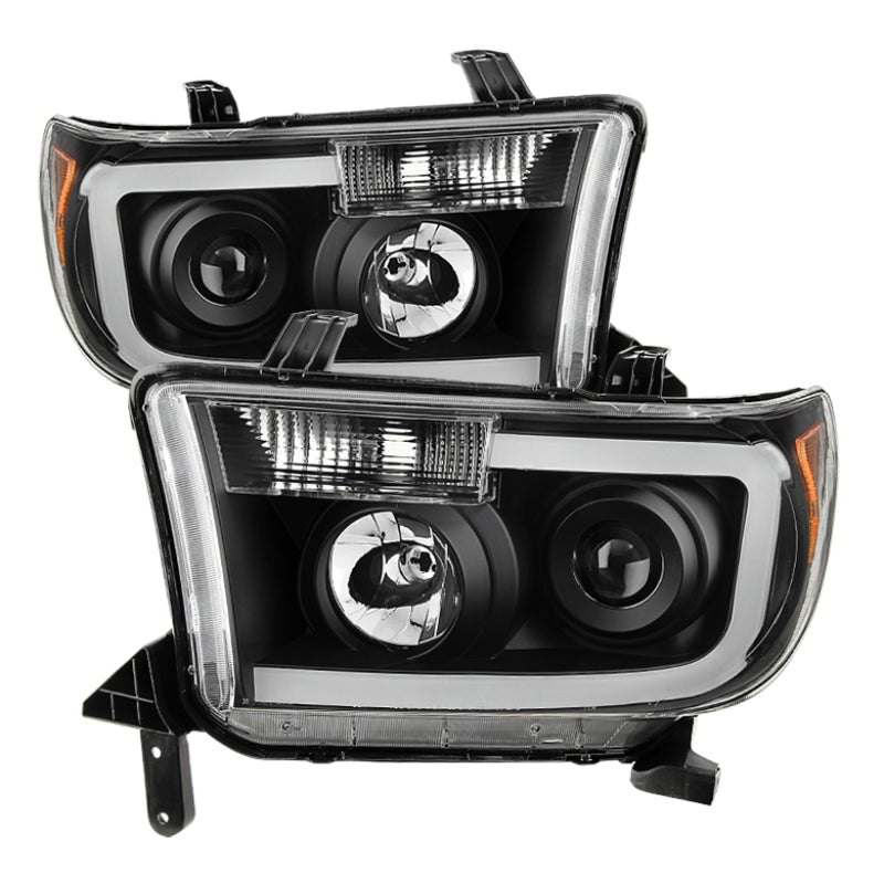 Xtune Toyota Tundra 07-13 LED Light Bar Projector Headlights Black PRO-JH-TTU07-LED-BK - eliteracefab.com