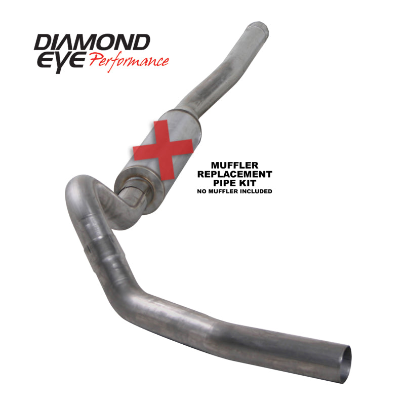 Diamond Eye KIT 4in CB SGL MFLR RPLCMENT PIPE SS CHEVY/GMC 6.6L 2500/3500 2006-2007.5 Diamond Eye Performance