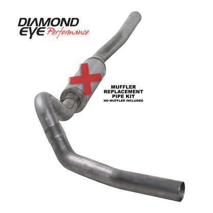 Diamond Eye KIT 4in CB SGL MFLR RPLCMENT PIPE SS CHEVY/GMC 6.6L 2500/3500 2006-2007.5 Diamond Eye Performance