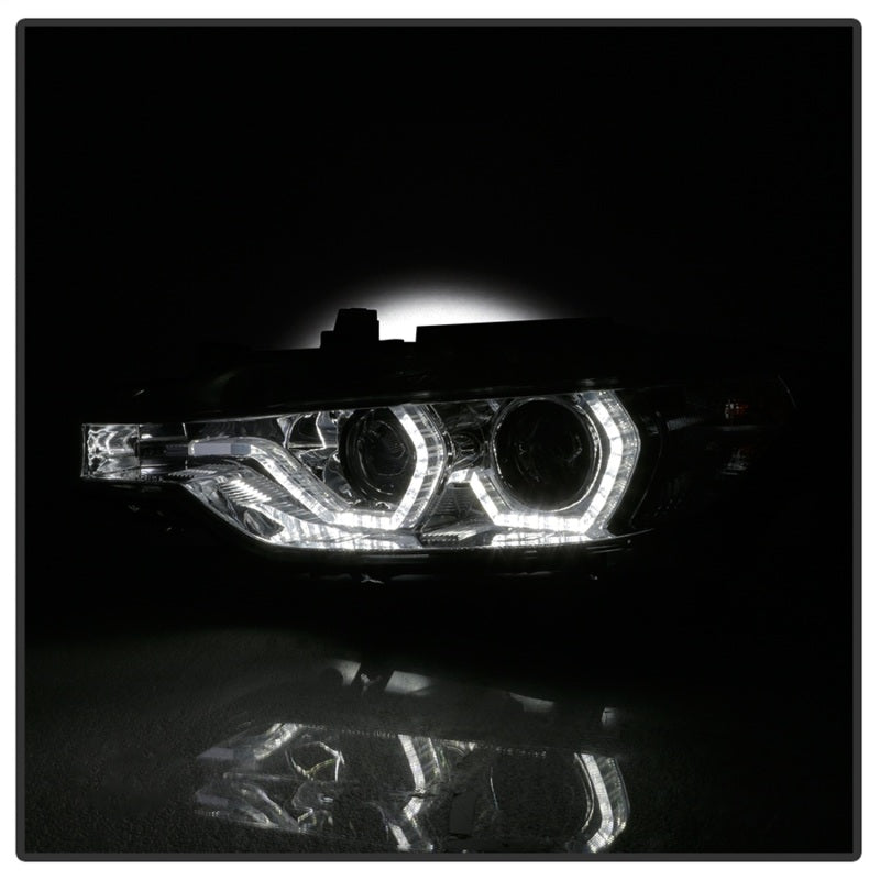 Spyder 12-14 BMW F30 3 Series 4DR Projector Headlights - LED DRL - Smoke (PRO-YD-BMWF3012-DRL-SM) - eliteracefab.com