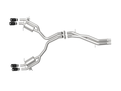 aFe 18-20 Audi RS5 Coupe MACH Force-Xp 3in to 2.5in 304 SS Axle-Back Exhaust System (Quad Black Tip) aFe