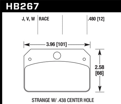 Hawk DR-97 Brake Pads for Strange w/ 0.438in Center Hole - eliteracefab.com