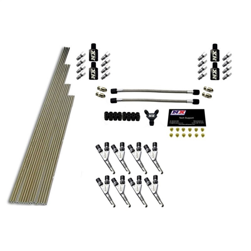 Nitrous Express 8 Cyl SSV/Std Plumbing Kit w/o Solenoids w/300HP Jets (Incl Hardware)