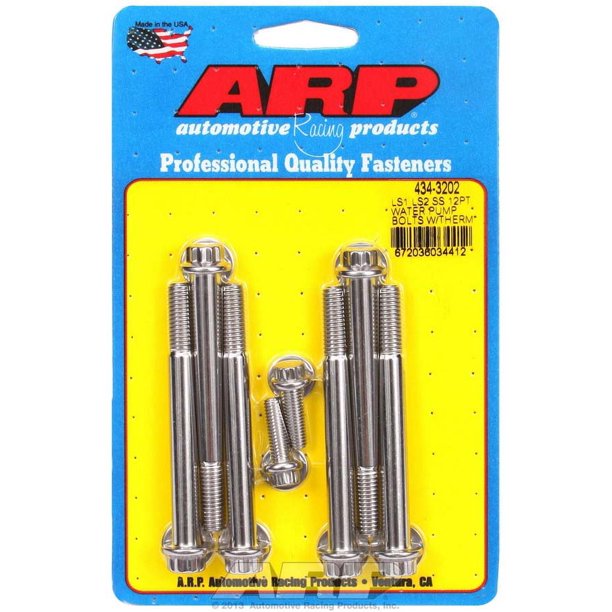 ARP 12 Point Head Water Pump Bolt Kit Stainless Polished GM LS-Series - Kit - eliteracefab.com
