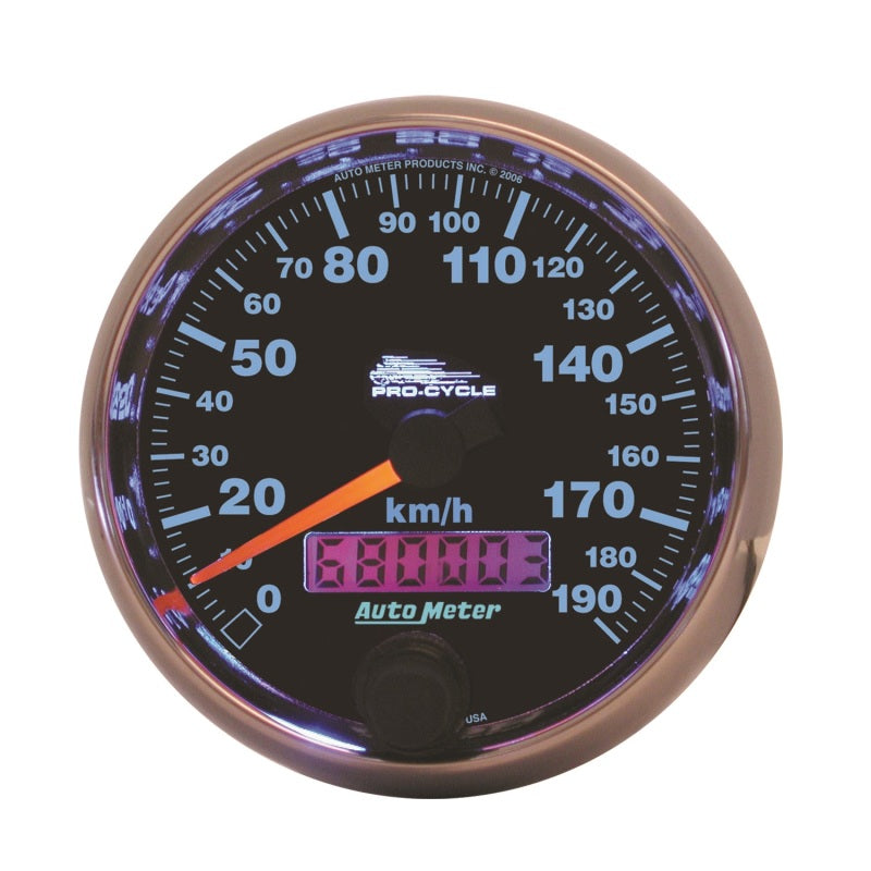 Autometer Pro-Cycle Gauge Speedo 2 5/8in 190 Kmh Elec Black 19340-M