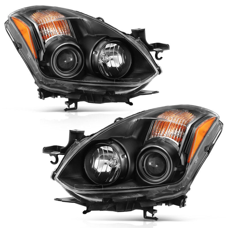 ANZO 2010-2013 Nissan Altima Projector Headlight Black (Halogen Type) - eliteracefab.com