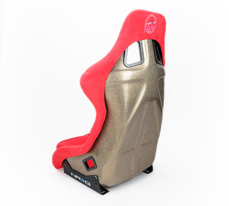 NRG FRP Bucket Seat ULTRA Edition - Large (Red Alcantara/Gold Glitter Back) - FRP-302RD-ULTRA