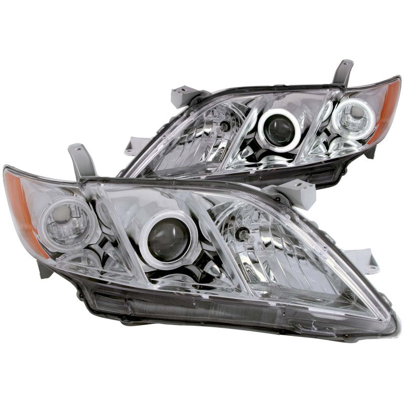 ANZO USA Toyota Camry Projector Headlights W/ Halo Chrome; 2007-2009 - eliteracefab.com