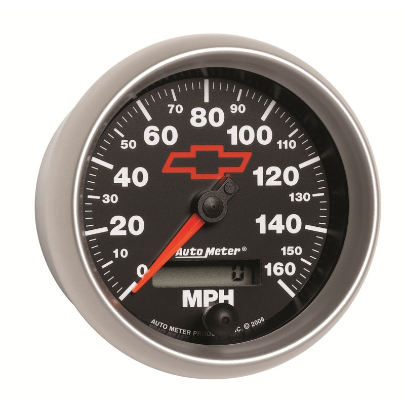 Autometer Speedometer 3-3/8in, 0-160 MPH, Elec. Programmable - Bowtie Black 3688-00406