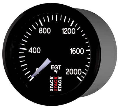 Autometer Stack 52mm 0-2000 Deg F Pro Stepper Motor Exhaust Gas Temp Gauge - Black ST3314