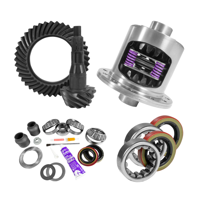 Yukon 9.75in Ford 3.73 Rear Ring & Pinion Install Kit 34 Spline Positraction Axle Bearings Yukon Gear & Axle