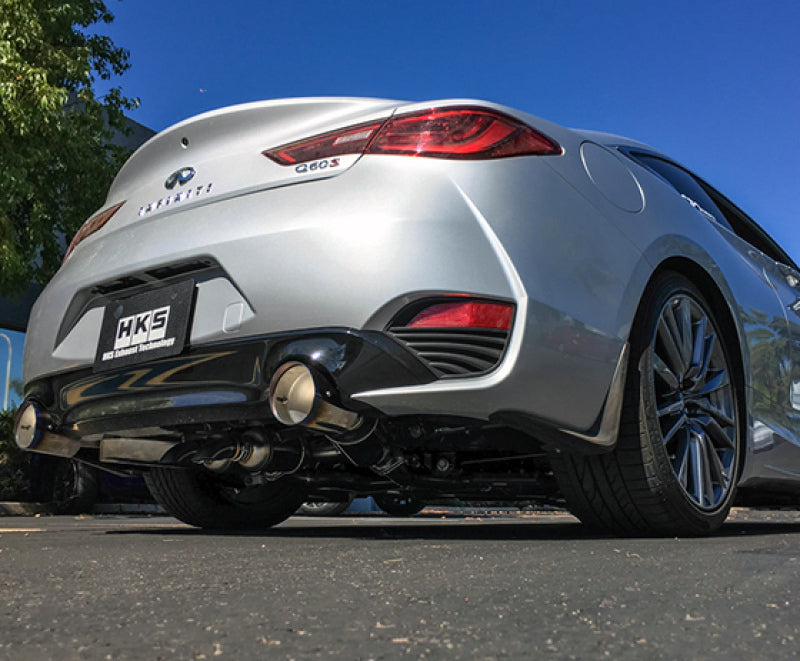 HKS 2017 Infiniti Q60 Dual Hi-Power Titanium Tip Catback Exhaust - eliteracefab.com