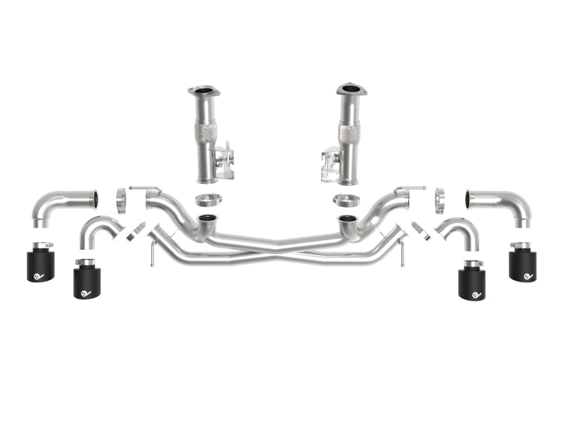 aFe MACH Force-Xp 3in to 2-1/2in 304SS Cat-Back (No Muff.) 2020 Chevy Corvette (C8) 6.2L - Black Tip aFe