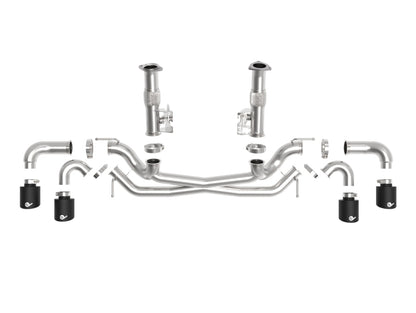 aFe MACH Force-Xp 3in to 2-1/2in 304SS Cat-Back (No Muff.) 2020 Chevy Corvette (C8) 6.2L - Black Tip aFe