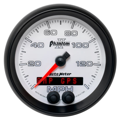 Autometer Phantom II 3-3/8in 0-140MPH In-Dash Electronic GPS Programmable Speedometer 7580