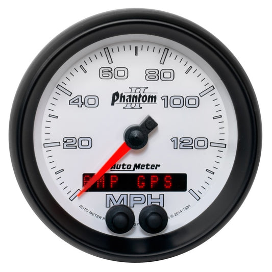 Autometer Phantom II 3-3/8in 0-140MPH In-Dash Electronic GPS Programmable Speedometer 7580