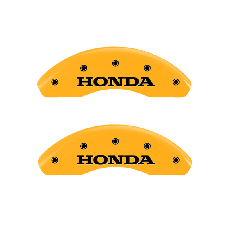 MGP 4 Caliper Covers Engraved Front & Rear Honda Yellow Finish Black Char 1998 Honda Prelude MGP