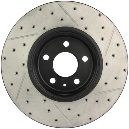 STOPTECH POWER SLOT 09-10 AUDI A4/A4 QUATTRO / 08-10 A5 / 10 S4 FRONT RIGHT DRILLED & SLOTTED ROTOR, 127.33123R - eliteracefab.com