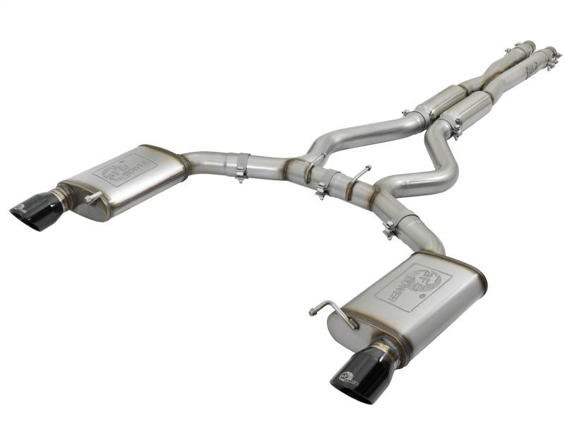 aFe MACHForce XP 3in 304 SS Loud Tone Cat-Back w/ Black Tips 15-17 Ford Mustang V6-3.7L/V8-5.0L aFe