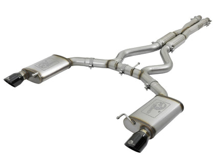 aFe MACHForce XP 3in 304 SS Loud Tone Cat-Back w/ Black Tips 15-17 Ford Mustang V6-3.7L/V8-5.0L aFe