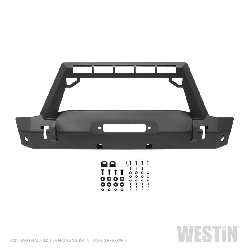 Westin 18-19 Jeep Wrangler JL Stubby Front Bumper - Textured Black - eliteracefab.com