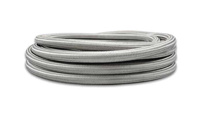 Vibrant SS Braided Flex Hose with PTFE Liner -6 AN (5 Foot Roll) - eliteracefab.com