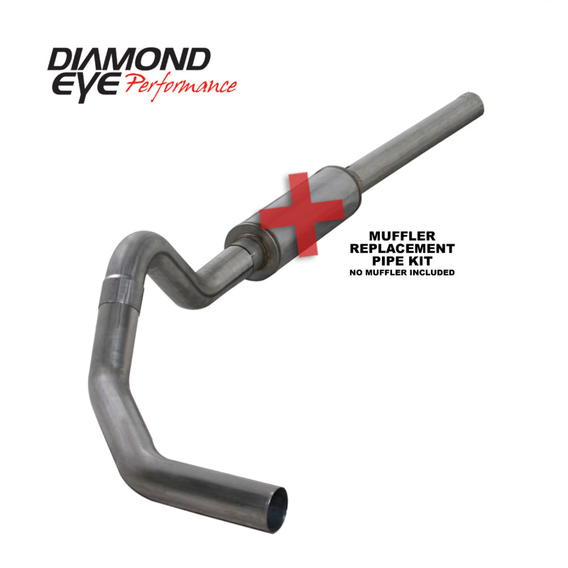 Diamond Eye KIT 4in CB MFLR RPLCMENT PIPE SGL SS: 2004.5-2007.5 DODGE CUMMINS 600 Diamond Eye Performance