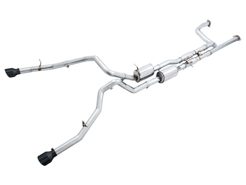 AWE Tuning 2021 RAM 1500 TRX 0FG Cat-Back Exhaust - Diamond Black Tips - eliteracefab.com