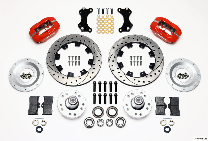 Wilwood Forged Dynalite Front Kit 12.19in Drilled-Red WWE ProSpindle Wilwood