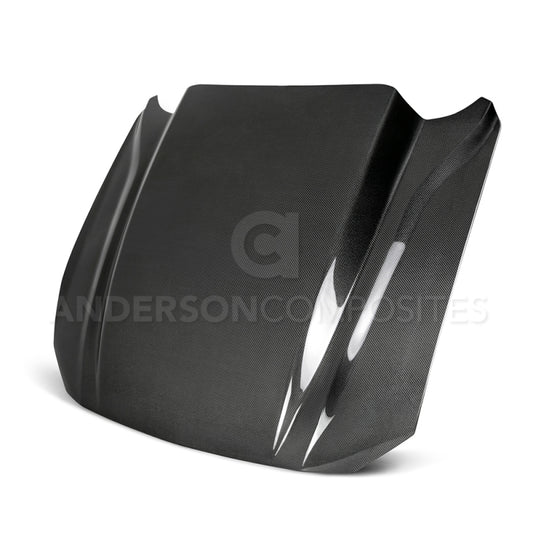 Anderson Composites 2018 Ford Mustang Double Sided Type-CJ 4in Carbon Fiber Cowl Hood Anderson Composites