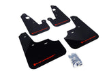 Rally Armor UR Mudflaps Urethane - Mitsubishi Lancer 2007-2012 - Black/Red