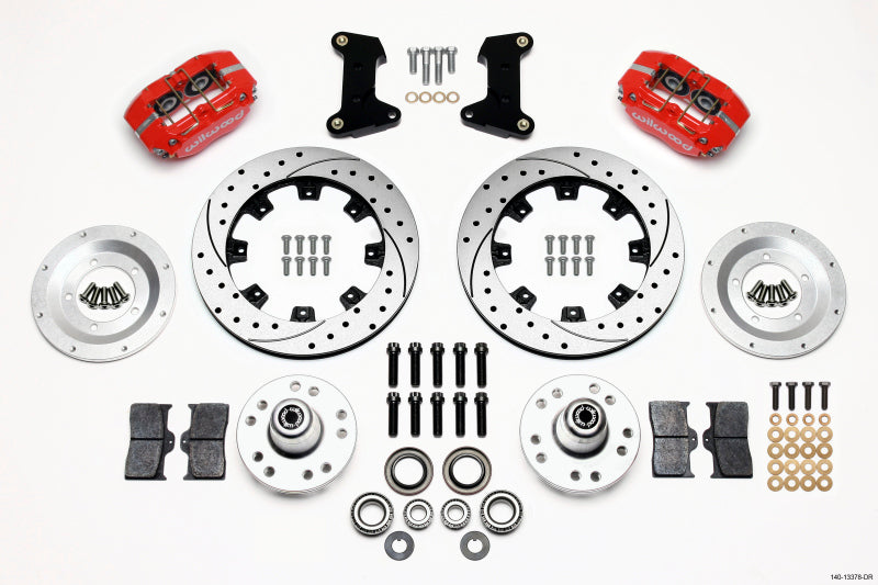 Wilwood Dynapro Dust-Boot Front Kit 12.19in Drilled Red 74-80 Pinto/Mustang II Disc Spindle only Wilwood