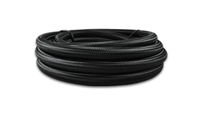 Vibrant -6 AN Black Nylon Braided Flex Hose w/ PTFE liner (5FT long) - eliteracefab.com