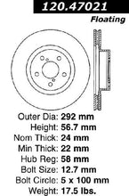 Load image into Gallery viewer, CENTRIC 06-08 SUBARU LEGACY WAGON/SEDAN 2.5I FRONT PERFORMANCE ROTOR, 120.47021 - eliteracefab.com