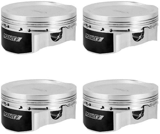 MANLEY 630005C-4 Piston Kit (Mazda 94mm 88mm +5mm Bore 9.5 CR Dish Type Platinum Series s with Rings) - eliteracefab.com