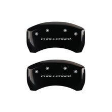 Load image into Gallery viewer, MGP 4 Caliper Covers Engraved Front &amp; Rear Block/Challenger Black finish silver ch MGP