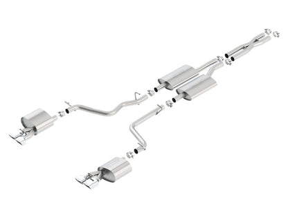 Borla 11-14 Dodge Challenger 3.6L AT/MT RWD 2Dr Single Split Rear Exit Rectangle Tip Catback Exhaust - eliteracefab.com