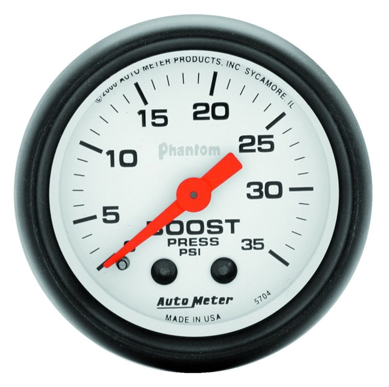 AutoMeter GAUGE; BOOST; 2 1/16in.; 35PSI; MECHANICAL; PHANTOM - eliteracefab.com