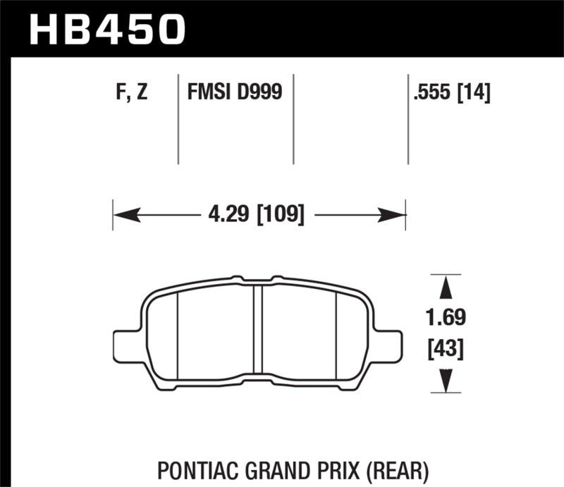 Hawk Performance HPS Brake Pads - HB450F.555